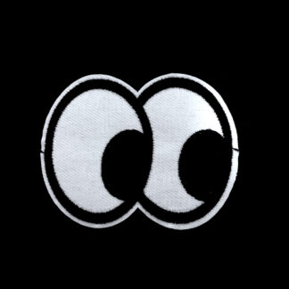 Black and white pair of eyes iron-on garment sticker by piece - size 60 x 78 mm