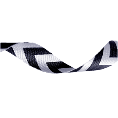 Black and white chevron webbing by metre - width 20 mm