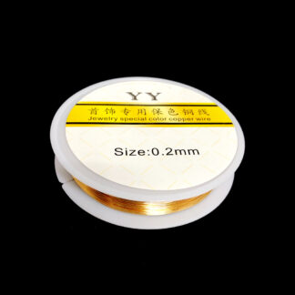 Reddish yellow metal wire by roll - diametre 0.2 mm