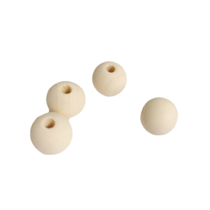 Round wooden beads - diametre 20 mm - 10 pieces