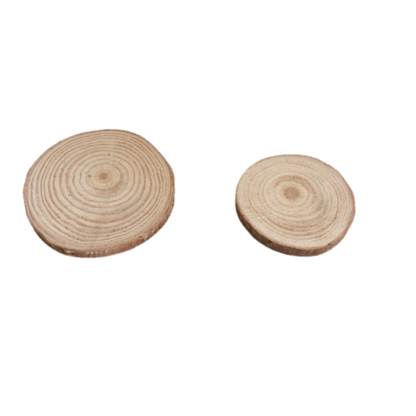 Natural tree slices - size 40 - 55 mm - 2 pieces
