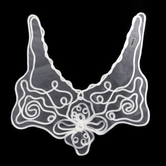 White ribbon pattern garment decoration - size 270 x 300 mm