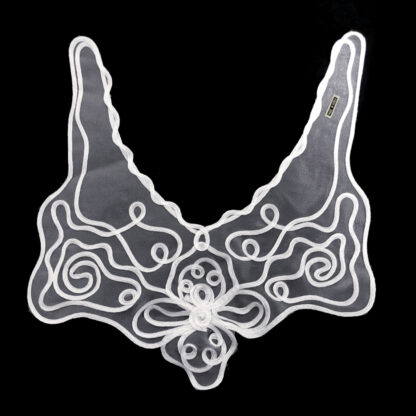 White ribbon pattern garment decoration - size 270 x 300 mm