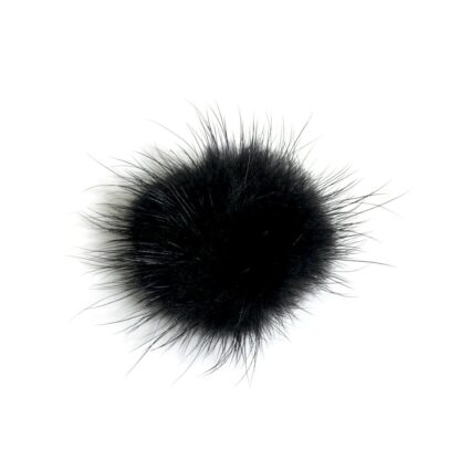 Round black sable fur - diametre 30 mm