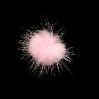 Round light pink sable fur - diametre 30 mm