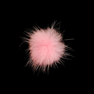 Round reddish light pink sable fur - diametre 30 mm