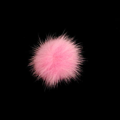 Round light pink sable fur - diametre 30 mm
