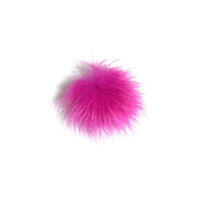 Round bluish pink sable fur - diametre 30 mm