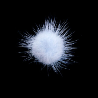 Round light blue sable fur - diametre 35 mm