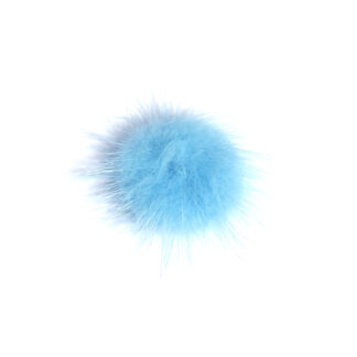Round light blue sable fur - diametre 30 mm