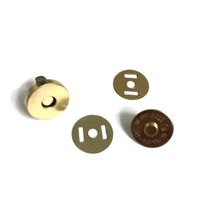Golden metal round magnetic clasp - diametre 19 mm
