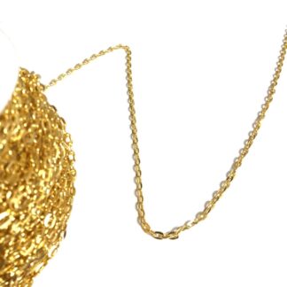 Golden oval metal link chain by metre - diametre 3.6 mm