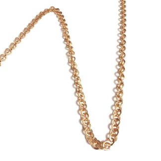 Golden round metal link chain by metre - diametre 8 mm