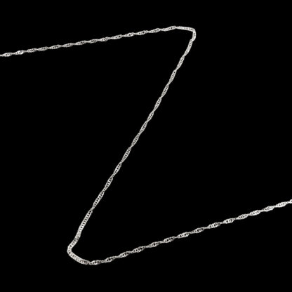 Silvery spiral metal chain by metre - diametre 1.7 mm