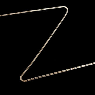Flat golden and white metal chain by metre - width 1.5 mm