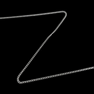 Silvery oval metal link chain by metre - width 1.9 mm