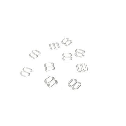 Bra strap adjustment transparent plastic buckle - size 9 mm - 10 pieces