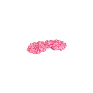 Light pink knot frog button closure with pearly beads - size 22 x 51 mm