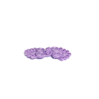 Light purple knot frog button closure with pearly beads - size 22 x 51 mm