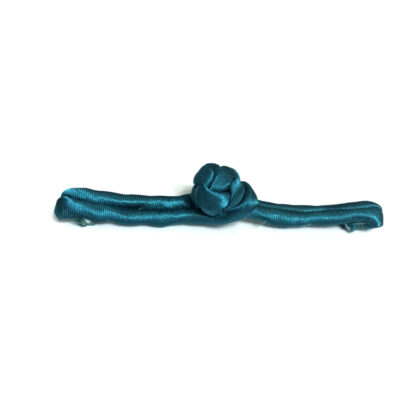 Bluish green knot frog button closure - length 85 mm