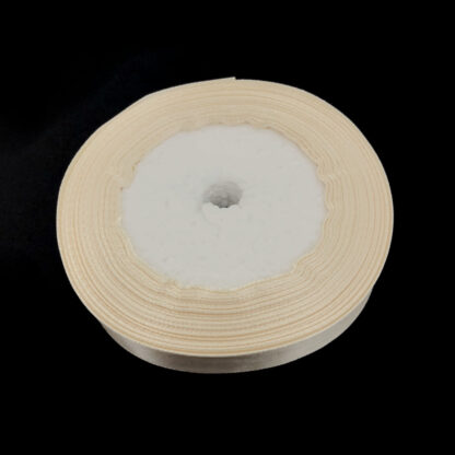 Cream yellow satin ribbon by roll - width 20 mm - length 22.86 metres