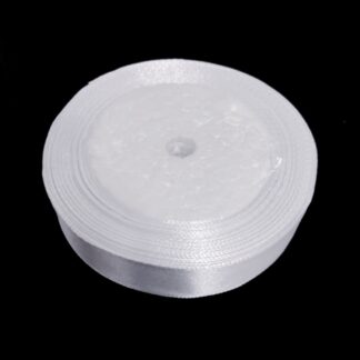 White satin ribbon by roll - width 30 mm - length 22.86 metres