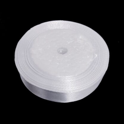 White satin ribbon by roll - width 30 mm - length 22.86 metres