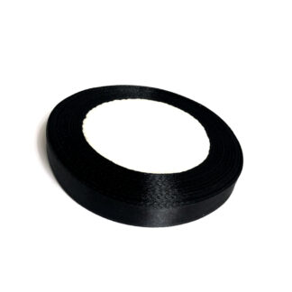 Black satin ribbon by roll - width 10 mm - length 22.86 metres