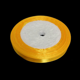 Reddish yellow satin ribbon by roll - width 10 mm - length 22.86 metres