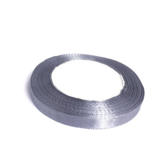 Grey satin ribbon by roll - width 10 mm - length 22.86 metres