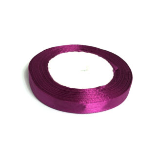 Dark pink satin ribbon by roll - width 10 mm - length 22.86 metres