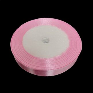 Light pink satin ribbon by roll - width 8 mm - length 22.86 metres