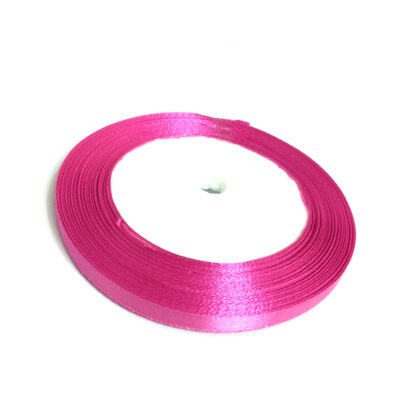 Pink satin ribbon by roll - width 8 mm - length 22.86 metres