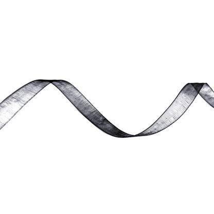 Black organza ribbon - width 6 mm - length 10 metres