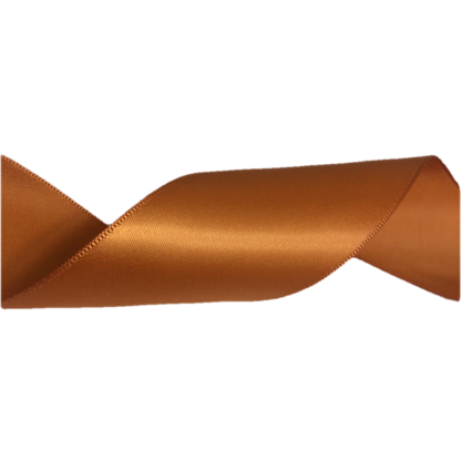 Orange brown satin ribbon by metre - width 25 mm
