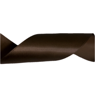 Dark brown satin ribbon by metre - width 25 mm