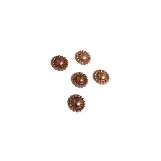 Pearly flat round brown sunflower acrylic cabochons - diametre 10 mm - 5 pieces