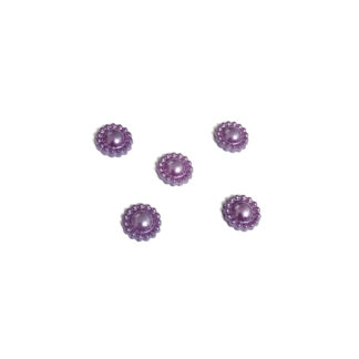 Pearly flat round purple sunflower acrylic cabochons - diametre 10 mm - 5 pieces