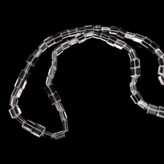 Flat square transparent beads by strand - size 4 x 8 mm - length 57 cm