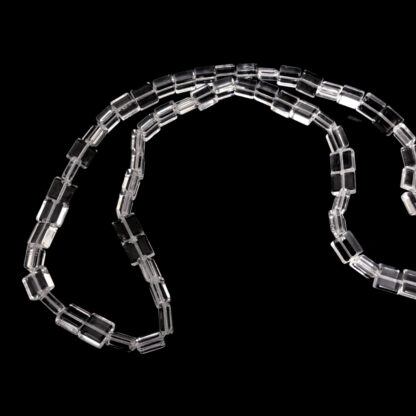 Flat square transparent beads by strand - size 4 x 8 mm - length 57 cm