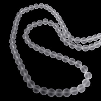 Frosted round semi-transparent glass beads by strand - diametre 8 mm - length 82 cm