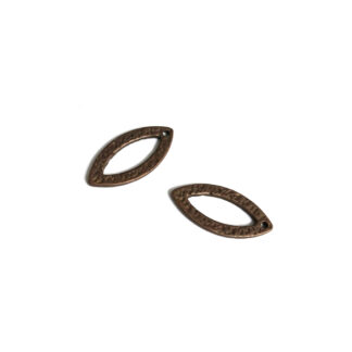Bronze metal eye pendants - size 12 x 25 mm - 3 pieces