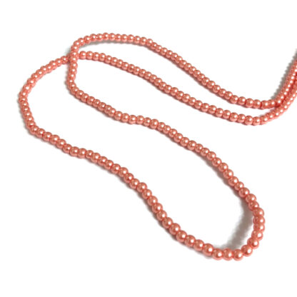 Round pink orange glass beads by strand - diametre 4 mm - length 80 cm