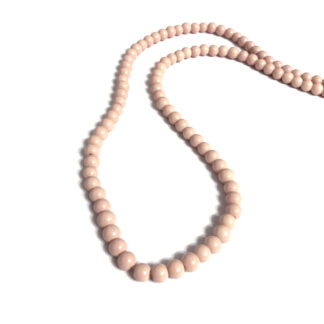 Round pinkish cream glass beads by strand - diametre 6 mm - length 78 cm
