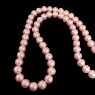 Round light pink glass beads by strand - diametre 10 mm - length 82 cm