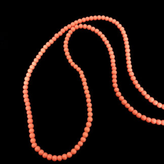 Round orange beads by strand - diametre 4 mm - length 80 cm