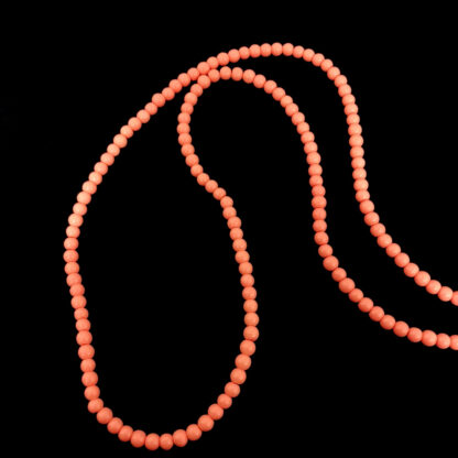 Round orange beads by strand - diametre 4 mm - length 80 cm