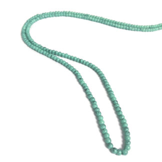 Round crackle turquoise green glass beads by strand - diametre 4 mm - length 82 cm
