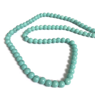 Round crackle turquoise green glass beads by strand - diametre 8 mm - length 82 cm
