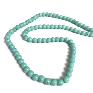 Round crackle turquoise green glass beads by strand - diametre 10 mm - length 80 cm